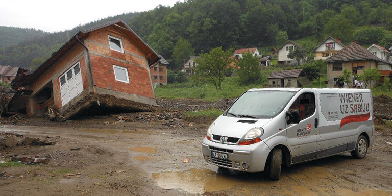 Flooding caused devastation in Krupanj, Serbia (photo, © Bulstrad Wiener Städtische Osiguranje)
