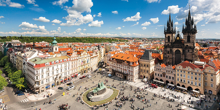 Aerial view of Prague's old town (photo, © Shutterstock)