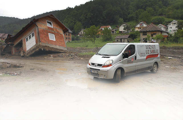 Flooding caused devastation in Krupanj, Serbia (photo, © Bulstrad Wiener Städtische Osiguranje)
