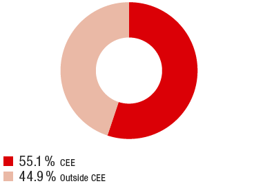 CEE share of profit before taxes (ring chart)